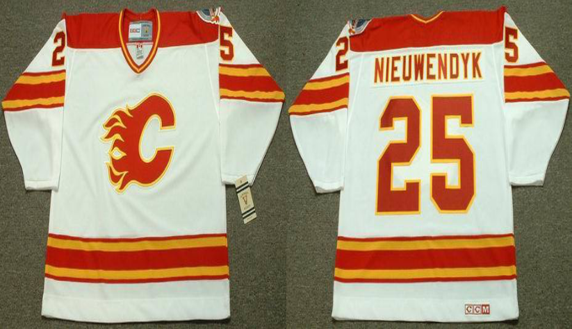 2019 Men Calgary Flames #25 Nieuwendyk white CCM NHL jerseys